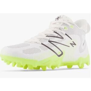 New Balance Kid's FreezeLX V4 Lacrosse Shoe, White/Hi-Lite/Black, 2 Wide US